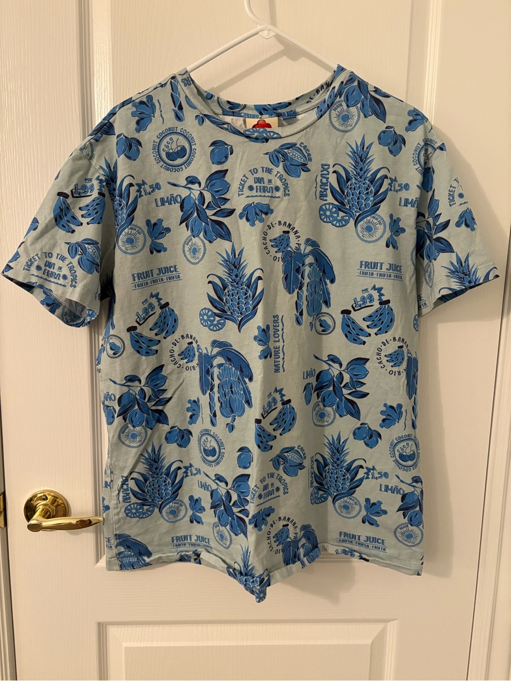 Farm Rio Blue 100% Cotton T-shirt size L